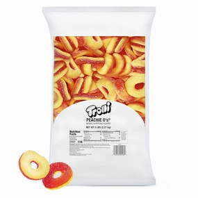 Trolli Peachie O's Sour Gummy Rings Candy, 5 Pound Bulk Bag