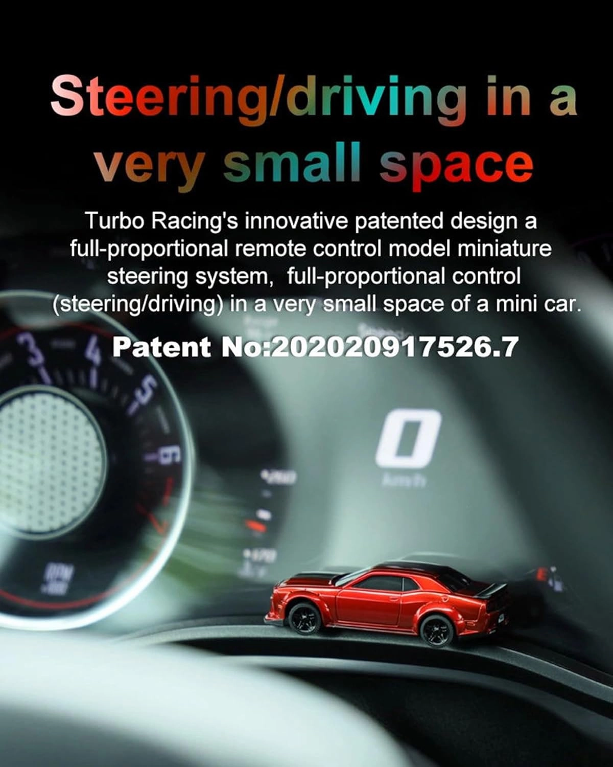 Turbo Racing 1:76 Scale RC Sport Car, Table Racing 2.4GHZ Remote Control Mini Model Car with Full Proportional RTR for Adults Toys (C75-Black)