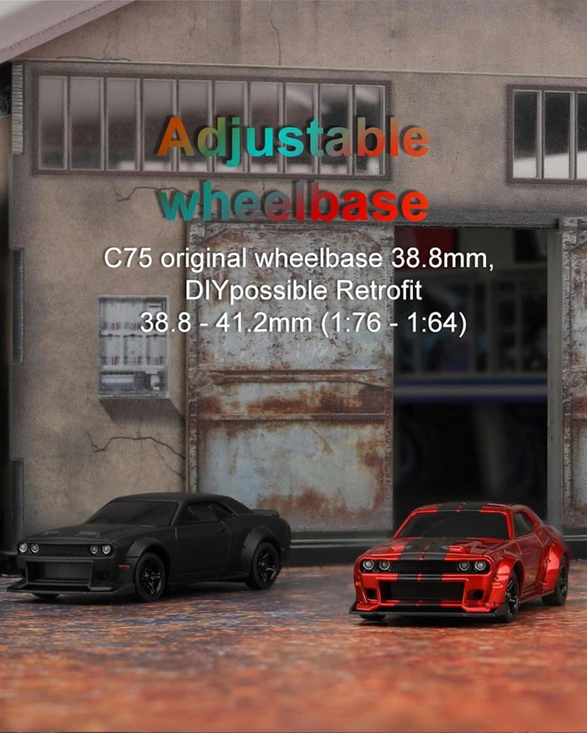 Turbo Racing 1:76 Scale RC Sport Car, Table Racing 2.4GHZ Remote Control Mini Model Car with Full Proportional RTR for Adults Toys (C75-Black)