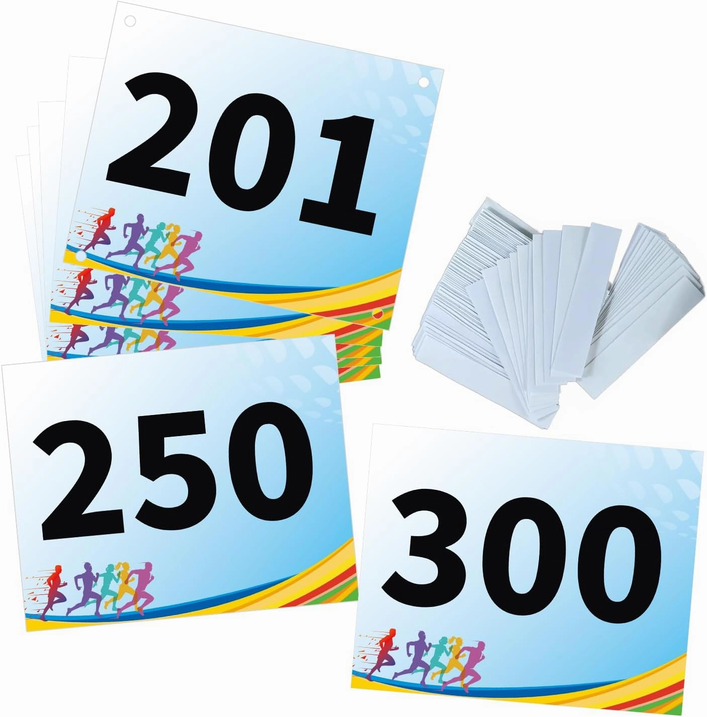 Tyvek Race Bibs Running Numbers Bibs with Race Bib Tape Instead Pins Track Bib Numbers for Tryouts Racing Bibs Audition Numbers for Marathon Runners Events Sports Games