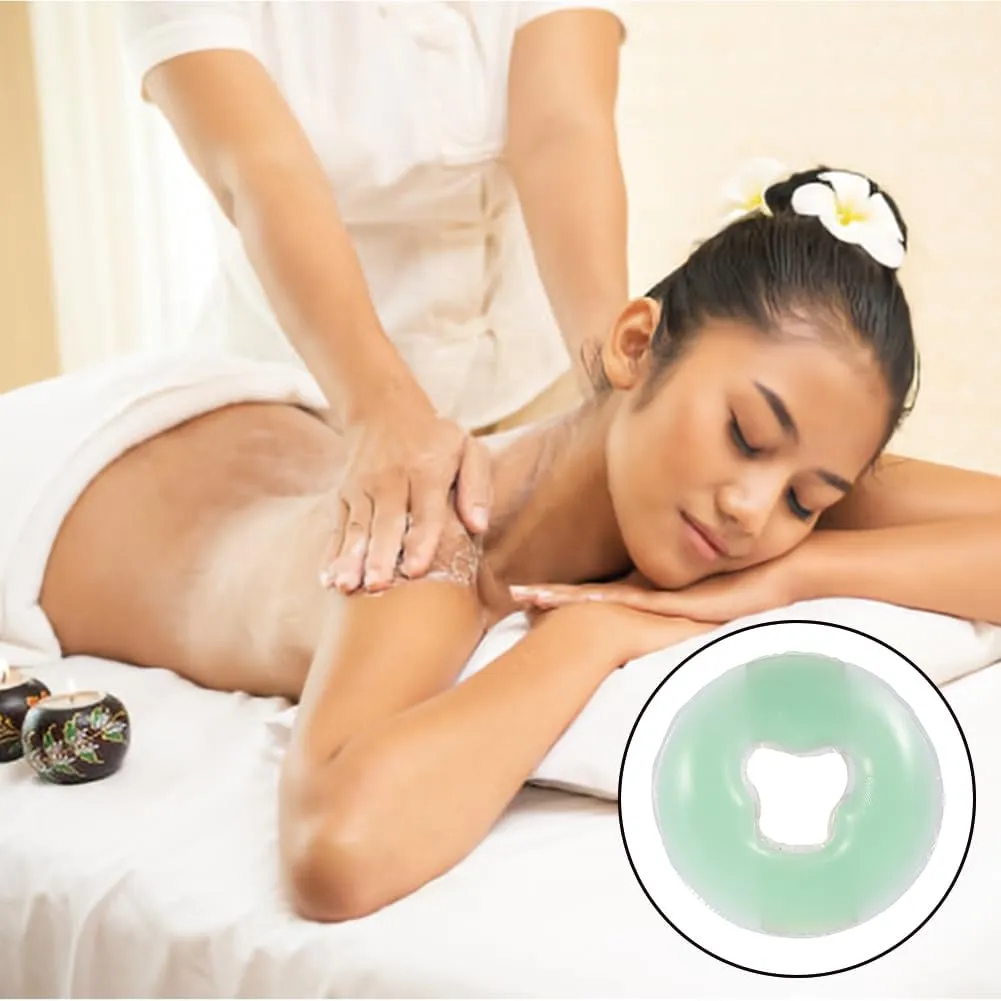 U Shape Massage Pillow, Basic Massage Face Spa Gel Pad Face Relax Body Massage Cradle Cushion Health Care Green Soft Overlay Face Relax Cradle Cushion Pad(Light Green)