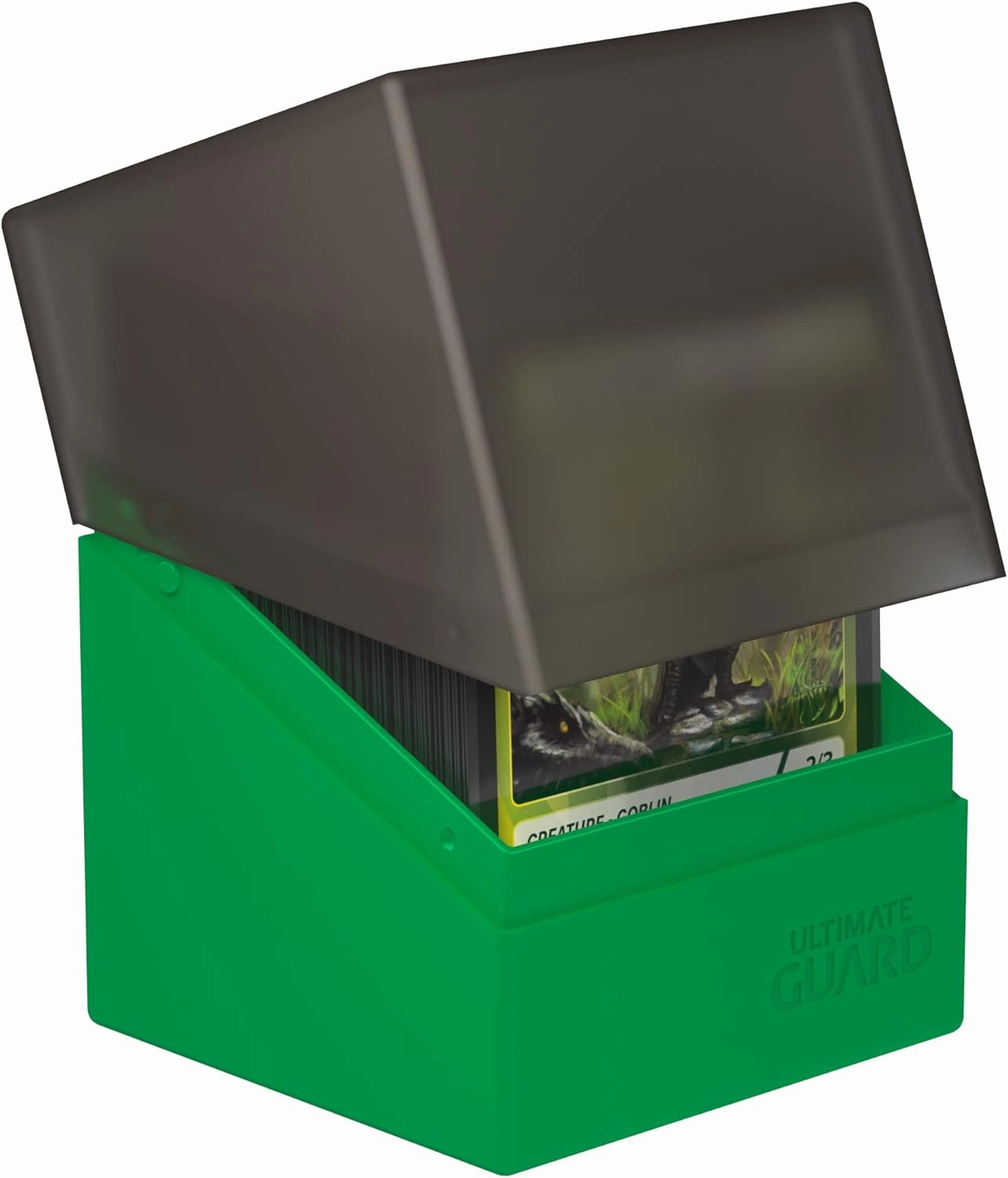 Ultimate Guard Boulder Synergy 100 , Deck Case for 100 Double-Sleeved TCG Cards, Black/Green, Secure & Durable Storage for Trading Card Games
