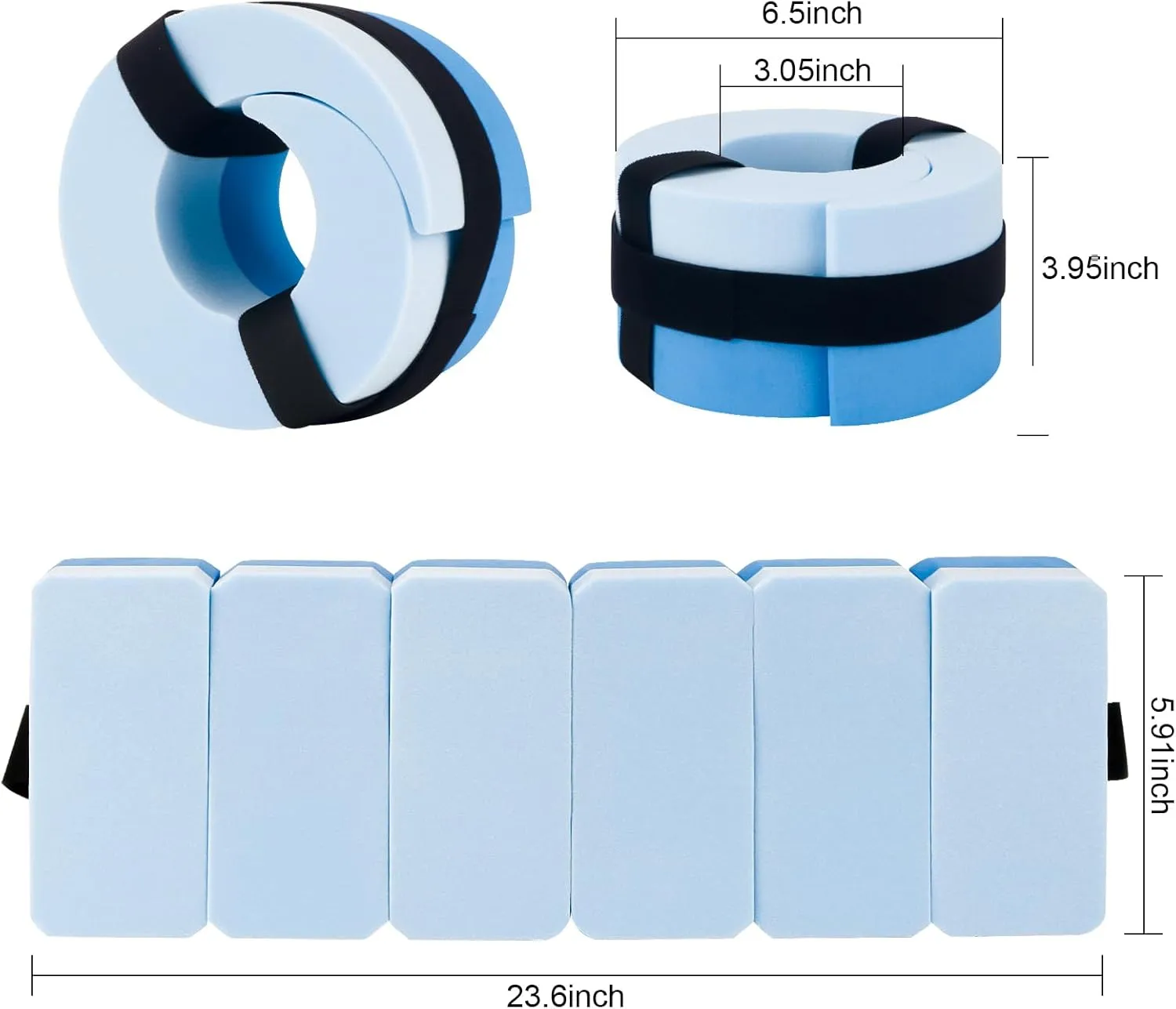 UNAOIWN Water Weights for Pool Exercise 2Pcs Water Dumbbells Water Aerobics Pool Barbells Lightweight Resistance Aquatic Dumbbell for Swimming