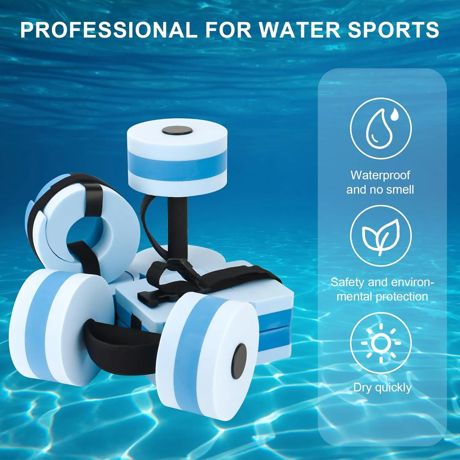 UNAOIWN Water Weights for Pool Exercise 2Pcs Water Dumbbells Water Aerobics Pool Barbells Lightweight Resistance Aquatic Dumbbell for Swimming
