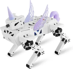 Unicorn Robot Dog for High-end Gifts Quadruped STEM Project for Teen Customized Gifts AI Robotic Kit App & Voice Control Smart Robot Cute Robots Pets