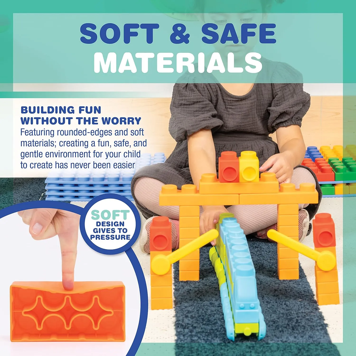 UNiPLAY Train Set Building Block Toy for Cognitive Development, Motor Skills, Sensory Learning, Educational Toy for 3 Years Old and Up (72 Piece-Set)