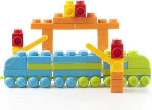 UNiPLAY Train Set Building Block Toy for Cognitive Development, Motor Skills, Sensory Learning, Educational Toy for 3 Years Old and Up (72 Piece-Set)