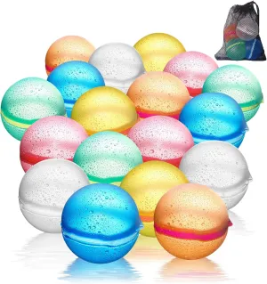 Upgrade Reusable Water Balloons, Magnetic Silicone Refillable Water splash balls,Quick-Fill, Durable & Leak-Proof, Perfect for Outdoor Summer Water Fun