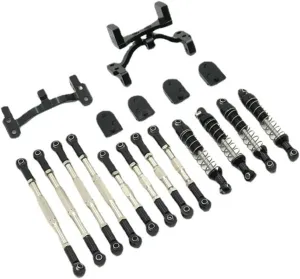 Upgrade Your WPL C34 C44 1/16th RC Car with 14PCS Adjustable Aluminum Steering Linkage Servo Link Pull Rod | Improve Performance and Durability | Metal - Black