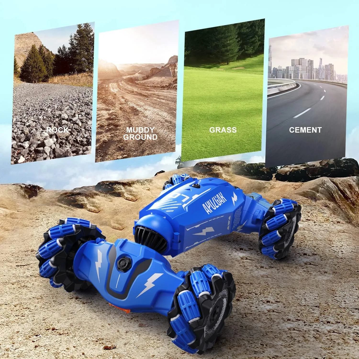 Upgraded Hand Gesture Sensing RC Stunt Car with Lights Music, Spray Drift Gesture RC Car 360° Spins All Terrains Hand Controlled Truck Toys for 6 7 8 9 10 Year Old Boys