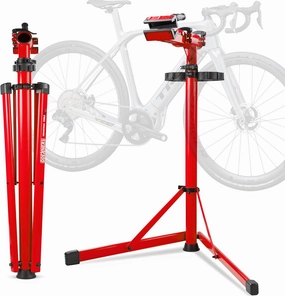 Upgraded Bike Repair Stand Max 176 lbs, Heavy Duty Bicycle Repair Stand, Portable Aluminum E Bike Stand Manintenance Workstand for Any Bike, Heavy E-Bike, Mountain Bike and Road Bike, Red