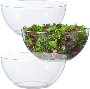 US Acrylic Vista Clear Plastic Salad and Serving 10-inch Bowls | set of 3 | Reusable, BPA-free, Made in the USA | 135 oz. capacity