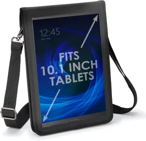 USA Gear 10 inch Rugged Travel Tablet Sleeve with Open Front, Adjustable Shoulder Carrying Strap, and Protective Rigid Exterior - Compatible with 10 inch Tablets - Perfect for Hands Free Carrying