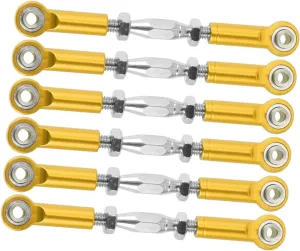 Vaguelly 6Pcs Turnbuckle Rod Linkage for Cars Compatible with Epxhsp Racing Hpi Trucks Buggies Upgrade Parts Yellow