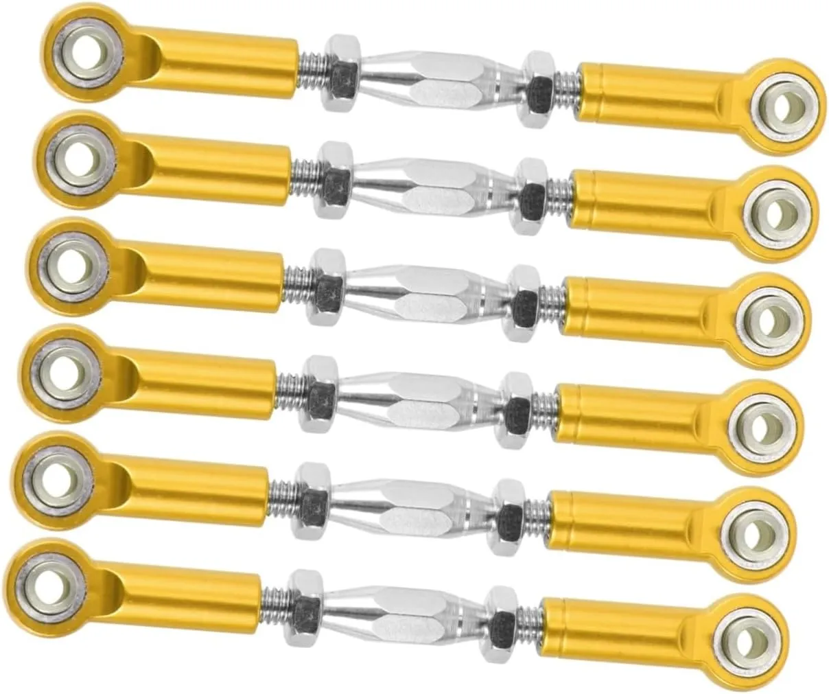 Vaguelly 6Pcs Turnbuckle Rod Linkage for Cars Compatible with Epxhsp Racing Hpi Trucks Buggies Upgrade Parts Yellow