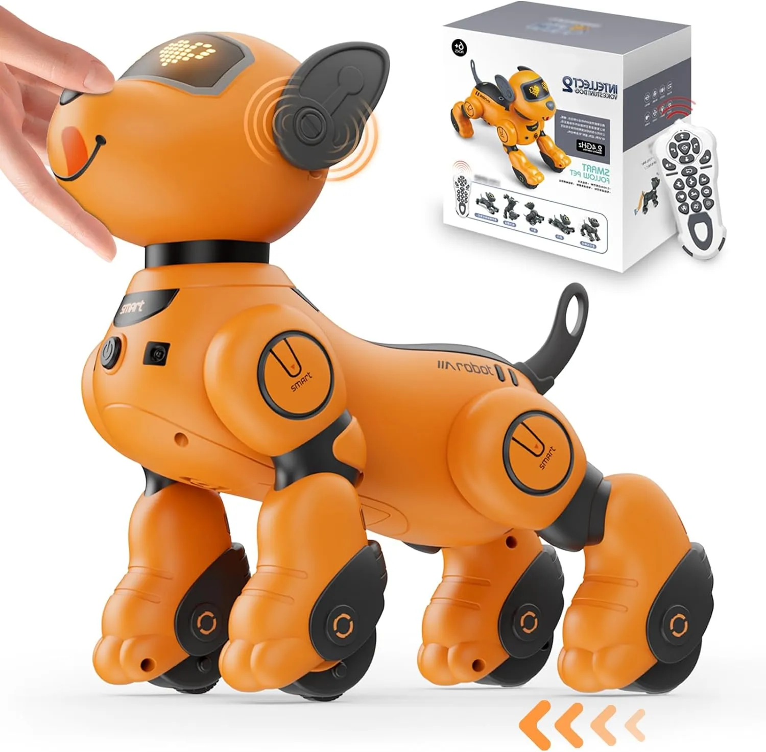 VATOS Robot Dog Toy for Kids, Voice & 2.4GHz Remote Control Robot Pet with Interactive Touch Sensors, Over 20  Responses, Program Mode, Robotic Puppy Toy for Kids Boys & Girls