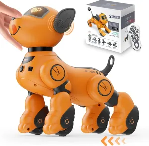 VATOS Robot Dog Toy for Kids, Voice & 2.4GHz Remote Control Robot Pet with Interactive Touch Sensors, Over 20  Responses, Program Mode, Robotic Puppy Toy for Kids Boys & Girls