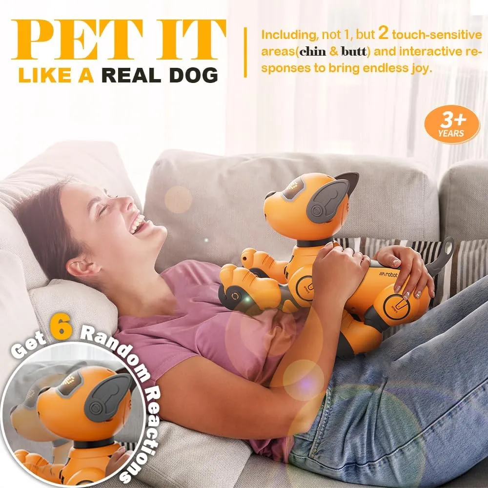 VATOS Robot Dog Toy for Kids, Voice & 2.4GHz Remote Control Robot Pet with Interactive Touch Sensors, Over 20  Responses, Program Mode, Robotic Puppy Toy for Kids Boys & Girls