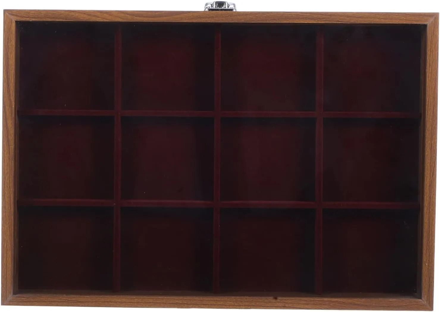Velvet Jewelry Tray with Transparent Window for Organizing Bracelets Bangles and Rings Vintage Design with Compartments