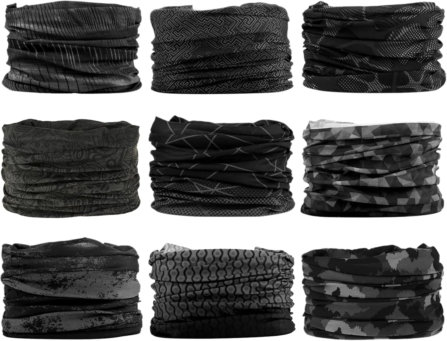 Venswell Neck Gaiter Face Mask Men Women,Seamless Bandana Rave Face Cover Scarf Mask,Balaclava,Headband, Head Wrap,Headwear