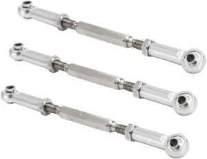 VGEBY 6Pcs RC Car Push Rod, 88mm Aluminum Alloy Adjustable Turnbuckle Rod Linkage Upgrade Part for RC Car (Silver) Rc Turnbuckle
