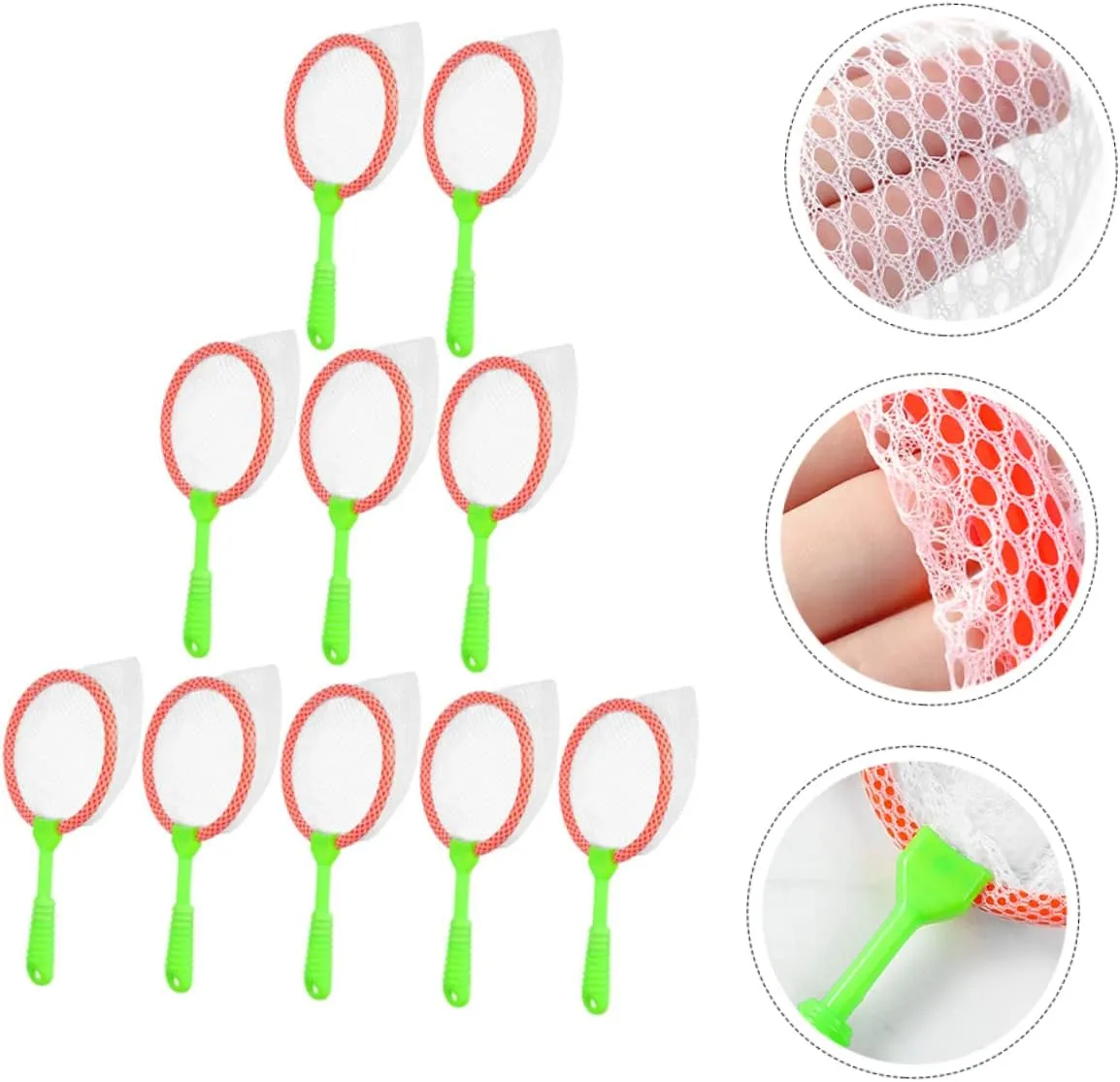 VICASKY 3sets Butterflies Catching Net Boys and Girls Fishing Nets Small Fish Toy Beach for Boys and Girls Catcher 10pcs*3 Random Color