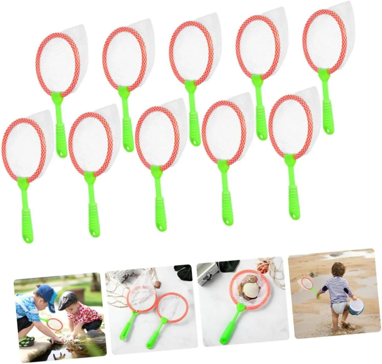 VICASKY 3sets Butterflies Catching Net Boys and Girls Fishing Nets Small Fish Toy Beach for Boys and Girls Catcher 10pcs*3 Random Color