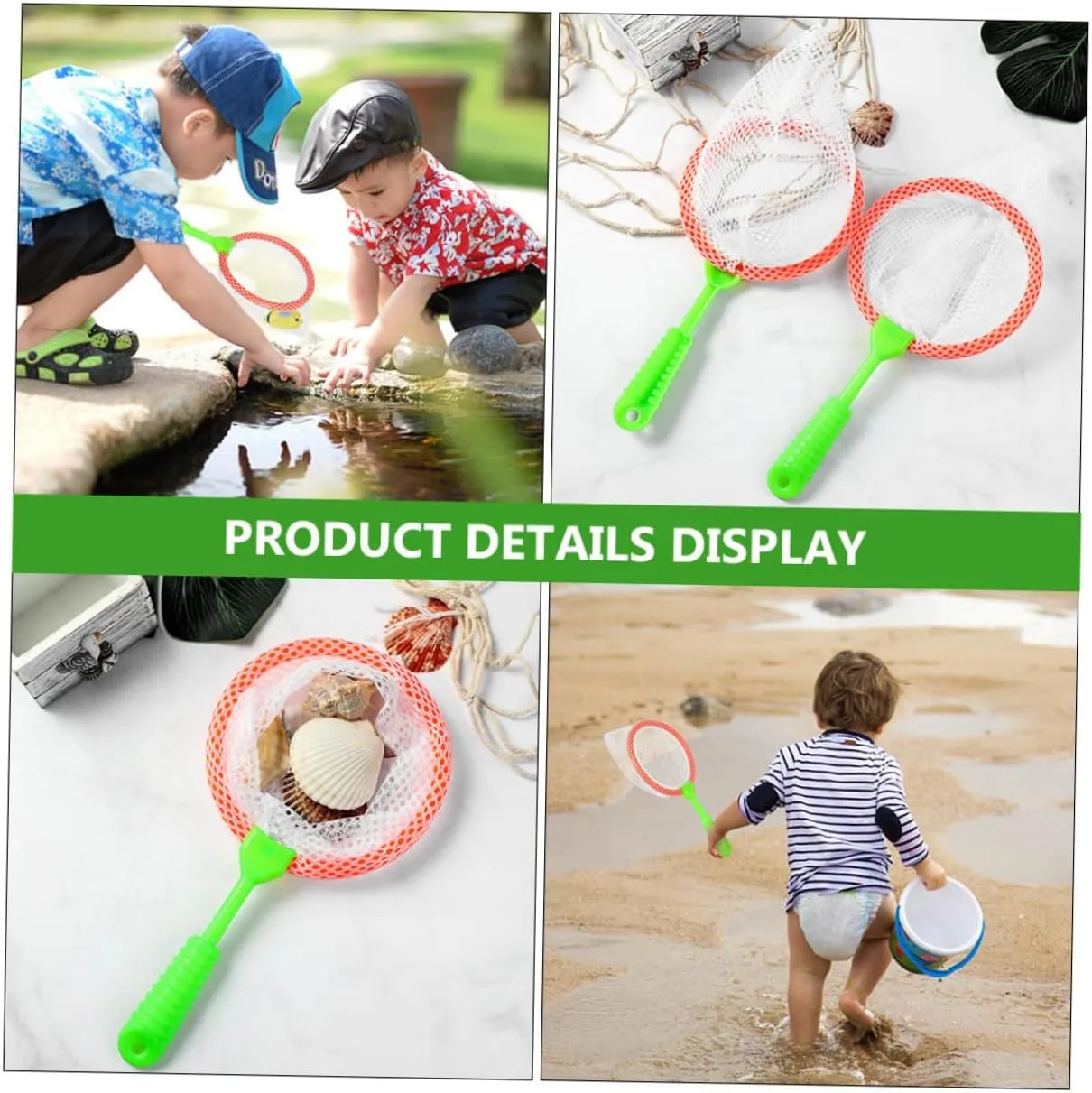 VICASKY 3sets Butterflies Catching Net Boys and Girls Fishing Nets Small Fish Toy Beach for Boys and Girls Catcher 10pcs*3 Random Color