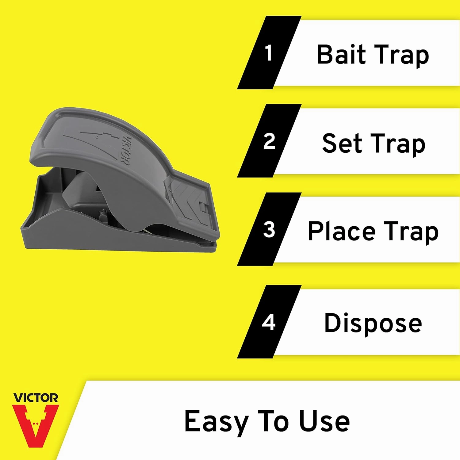 Victor M070-6SR Easy and Safe-Set Power Kill Mouse Trap Quick and Clean Rodent Disposal - 6 Reusable Mouse Traps