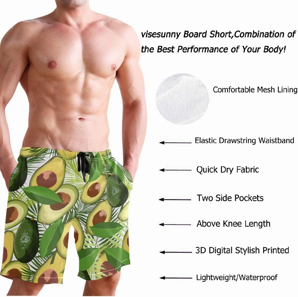 visesunny Men's Colorful Flower Print Beach Shorts Hot Summer Swim Trunks Sports Running Bathing Suits with Mesh Lining