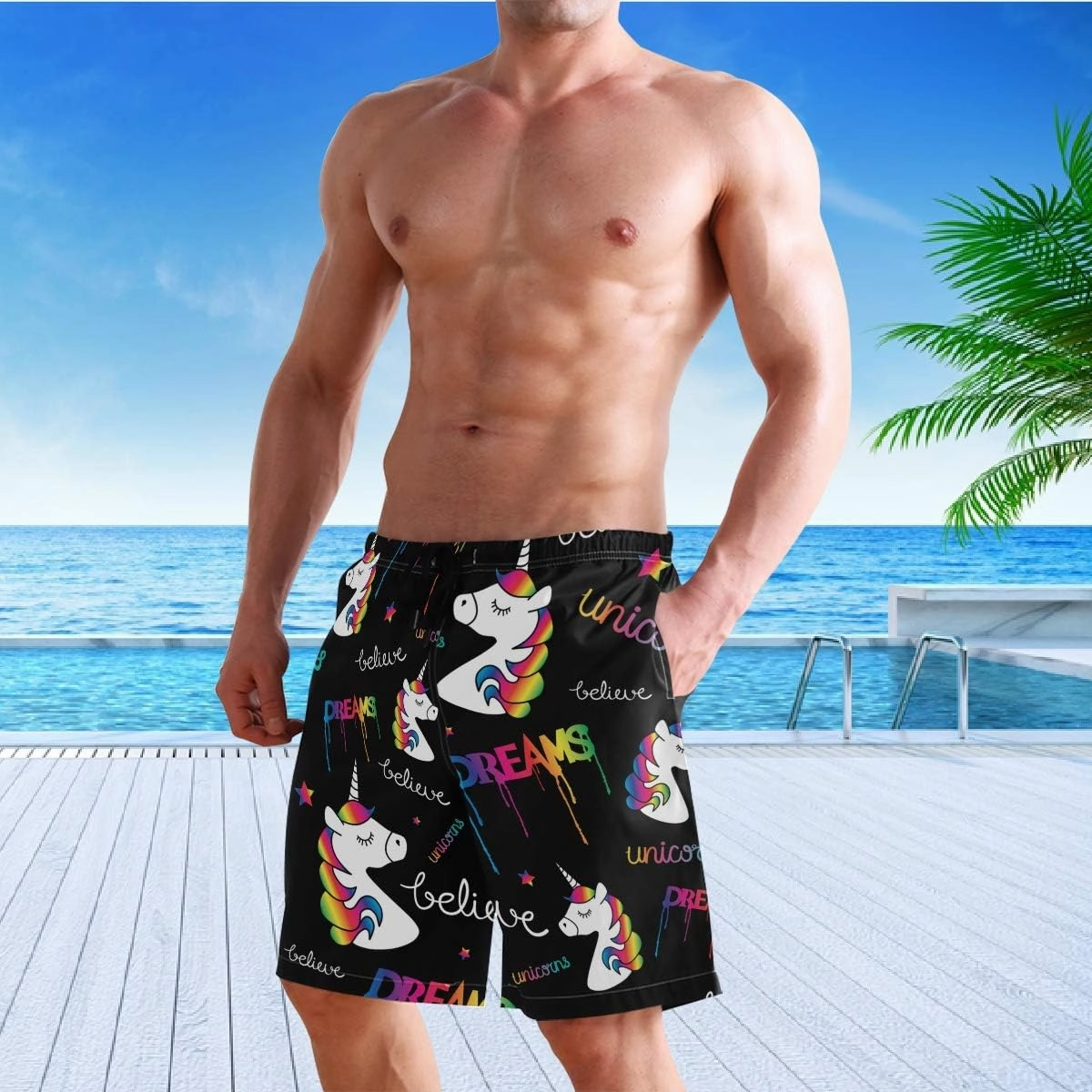 visesunny Men's Colorful Flower Print Beach Shorts Hot Summer Swim Trunks Sports Running Bathing Suits with Mesh Lining