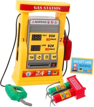 VOSAREA 1Set Interactive Gas Station with Voice Prompt and Dual for Realistic Play Educational DIY Gas Station Model