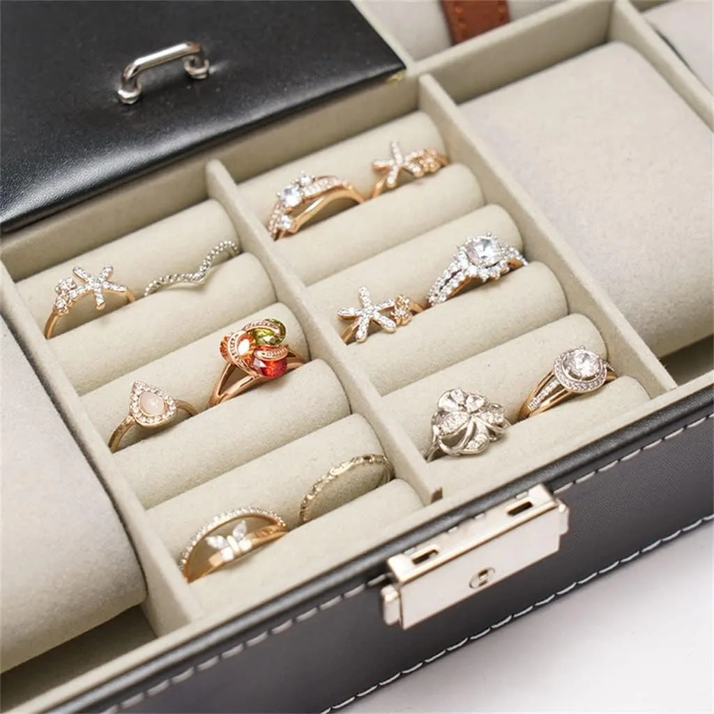 Watch Cases for Men, 8 Slots Lockable Watch Box Organizer for Men with Jewelry Organizer
