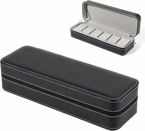 Watch Jewelry Storage, 6 Slot Ring Box, Jewelry Display Case, Travel Organizer Accessories, 12.99x4.33x2.95 Inches Classic Gadgets Holder for Friends, Coworkers, and Adults