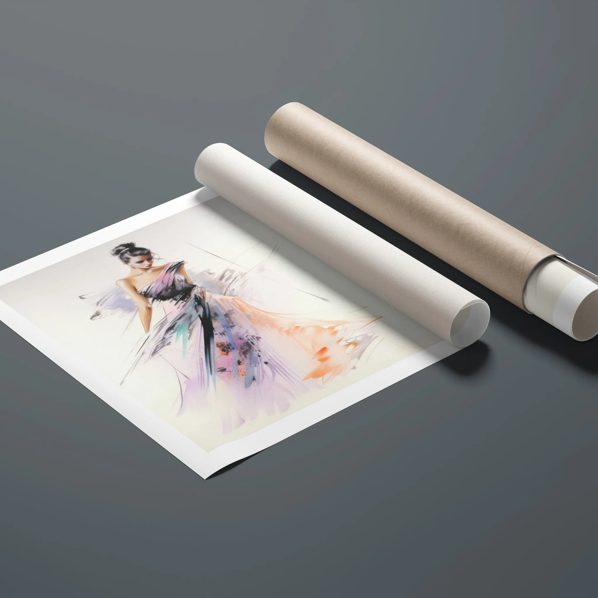 Watercolor Fashion Illustration - Ball Gown