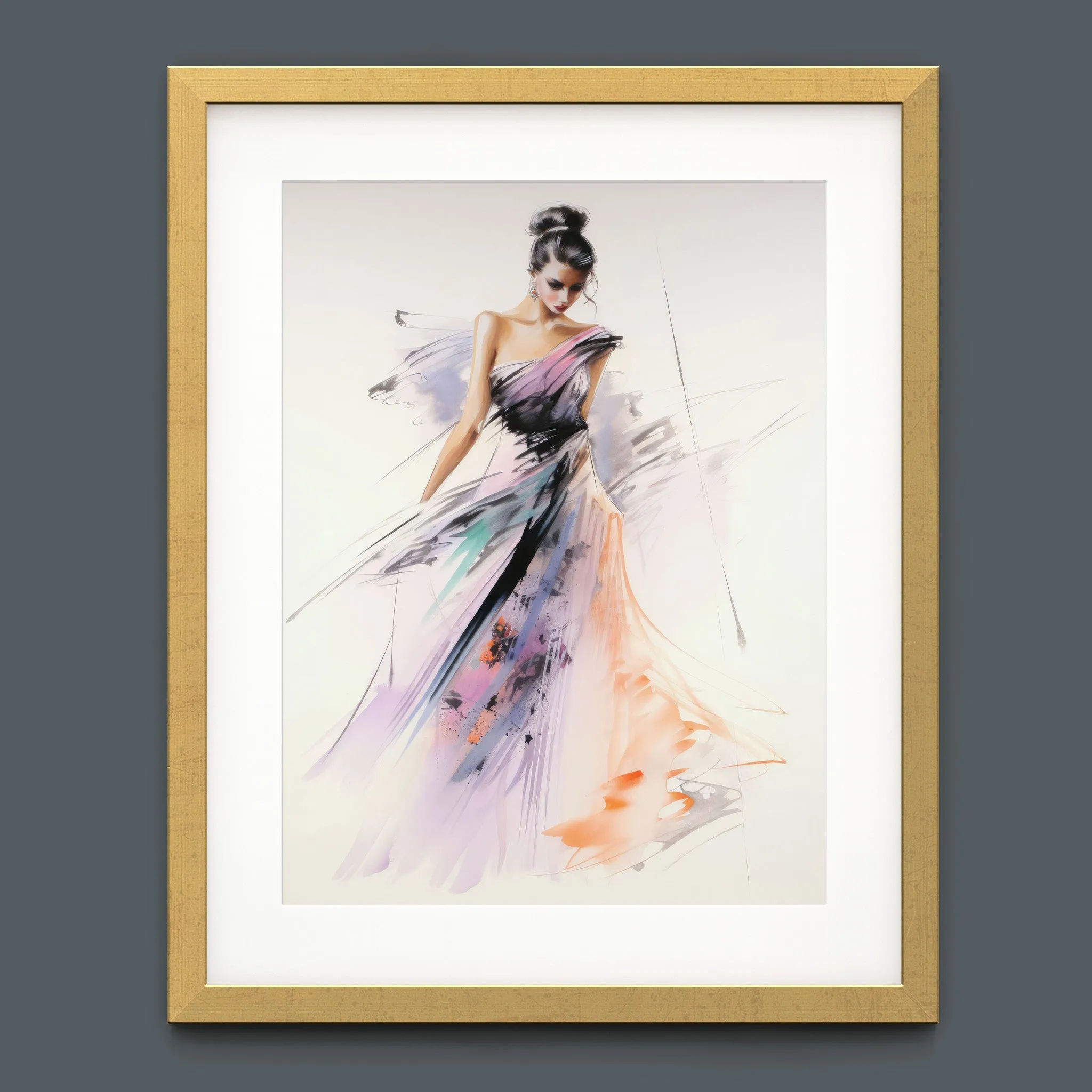 Watercolor Fashion Illustration - Ball Gown