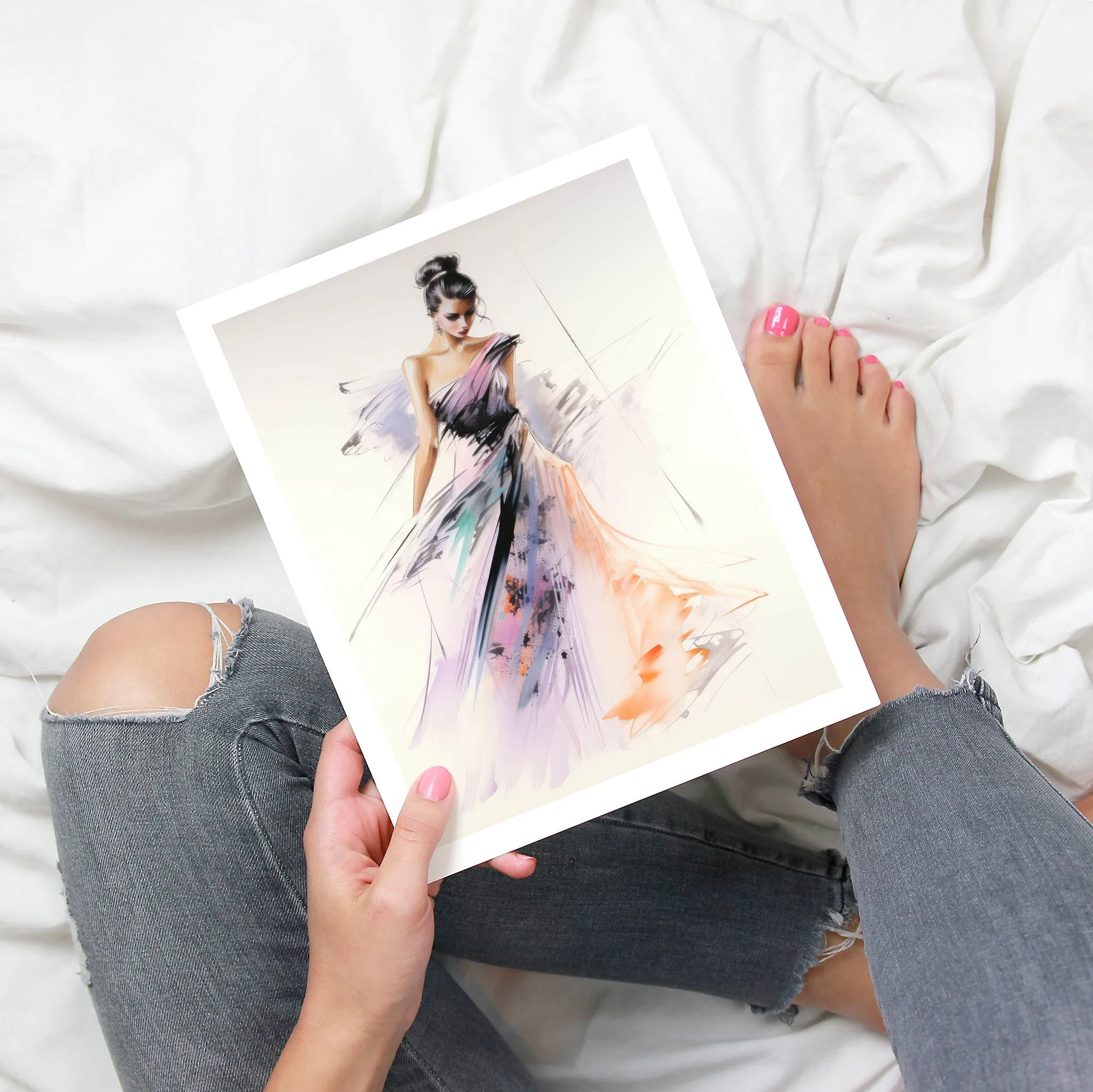 Watercolor Fashion Illustration - Ball Gown