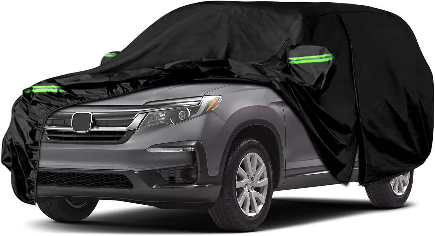 Waterproof Car Cover Replace for 2002-2025 Honda Pilot, 6 Layers All Weather Custom-fit Car Cover with Zipper Door & Windproof Bands for Snow Rain Dust Hail Protection (Pilot)