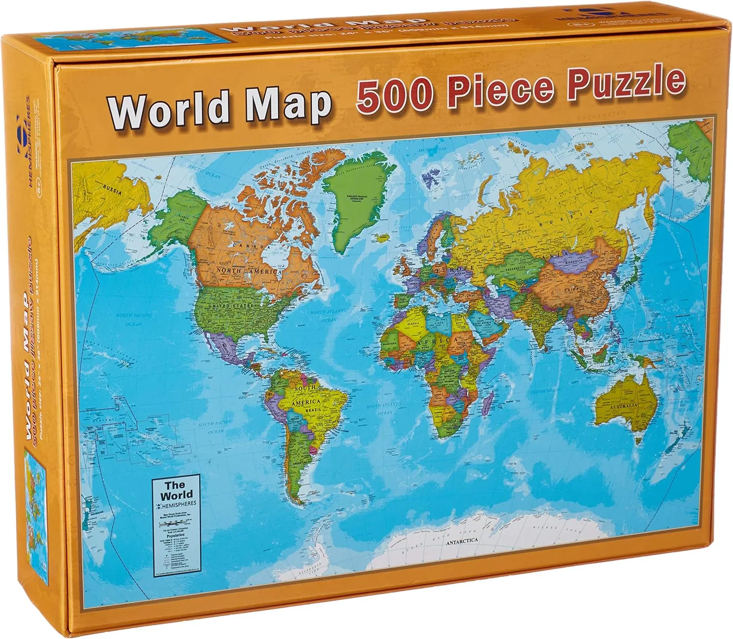 Waypoint Geographic World Map 500-Piece Jigsaw Puzzle, Puzzles for Kids, Jigsaw Puzzles for Endless Fun, Educational Puzzles for Personalized Gifts, 24″ x 36”