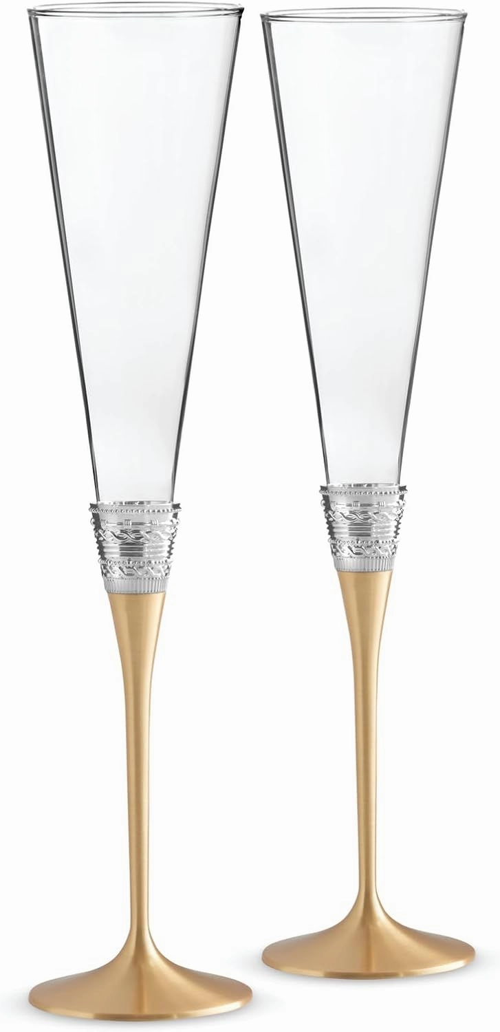 Wedgwood Vera Wang With Love Gold Toasting Flute Pair