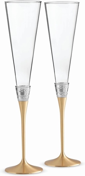 Wedgwood Vera Wang With Love Gold Toasting Flute Pair