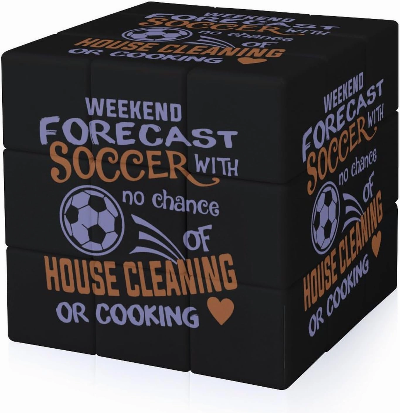 Weekend Forecast Soccer Funny 3x3x3 Cube Smooth Lightweight Puzzle for Adult Graphic Printing Travel