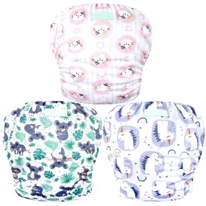 Wegreeco Baby & Toddler Snap One Size Adjustable Reusable Baby Swim Diaper (Koala, Large, 3 Pack)