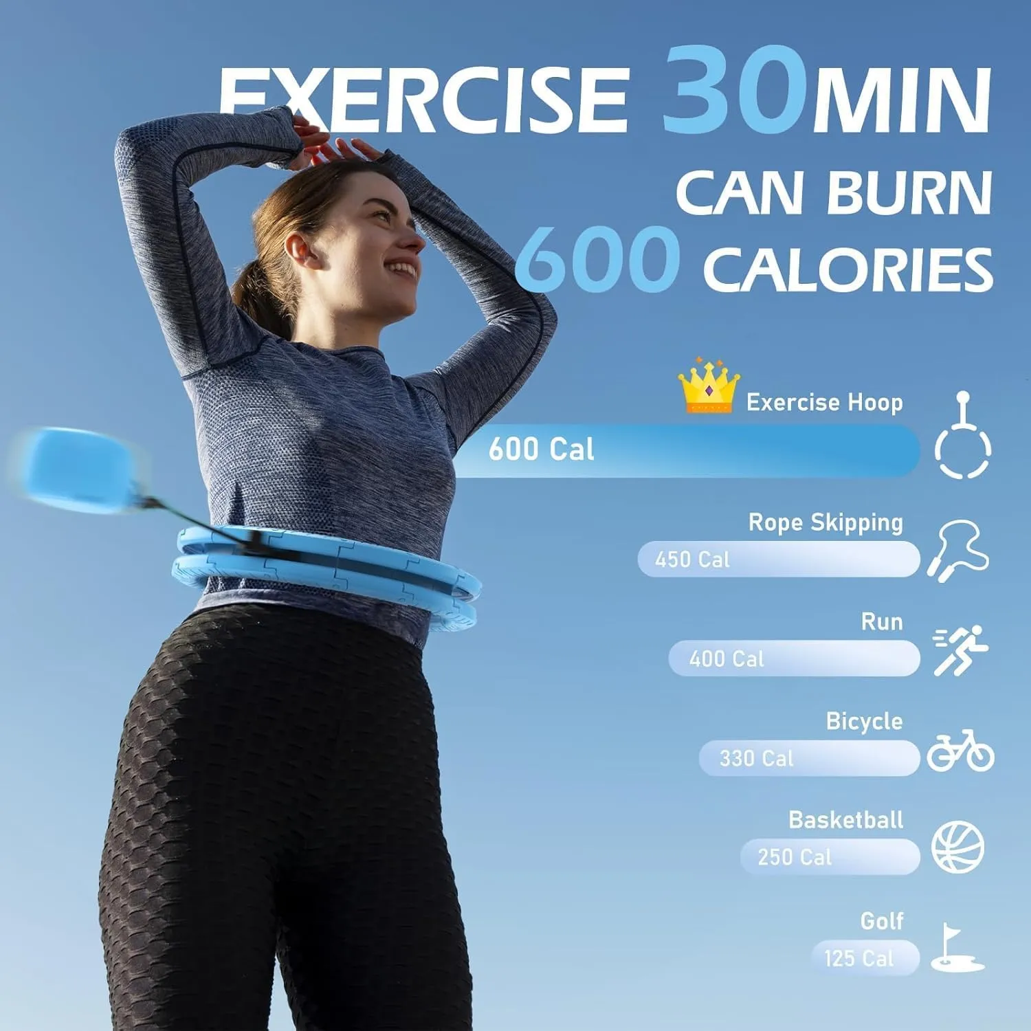 Weighted Hula Circle for Adults Weight Loss, Infinity Fitness Hoop Plus Size 51 Inch with Sweat Belt, Include 27 Detachable Links and Waist Trainer for Women