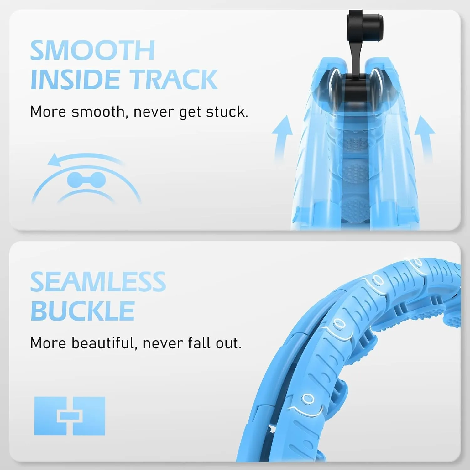 Weighted Hula Circle for Adults Weight Loss, Infinity Fitness Hoop Plus Size 51 Inch with Sweat Belt, Include 27 Detachable Links and Waist Trainer for Women