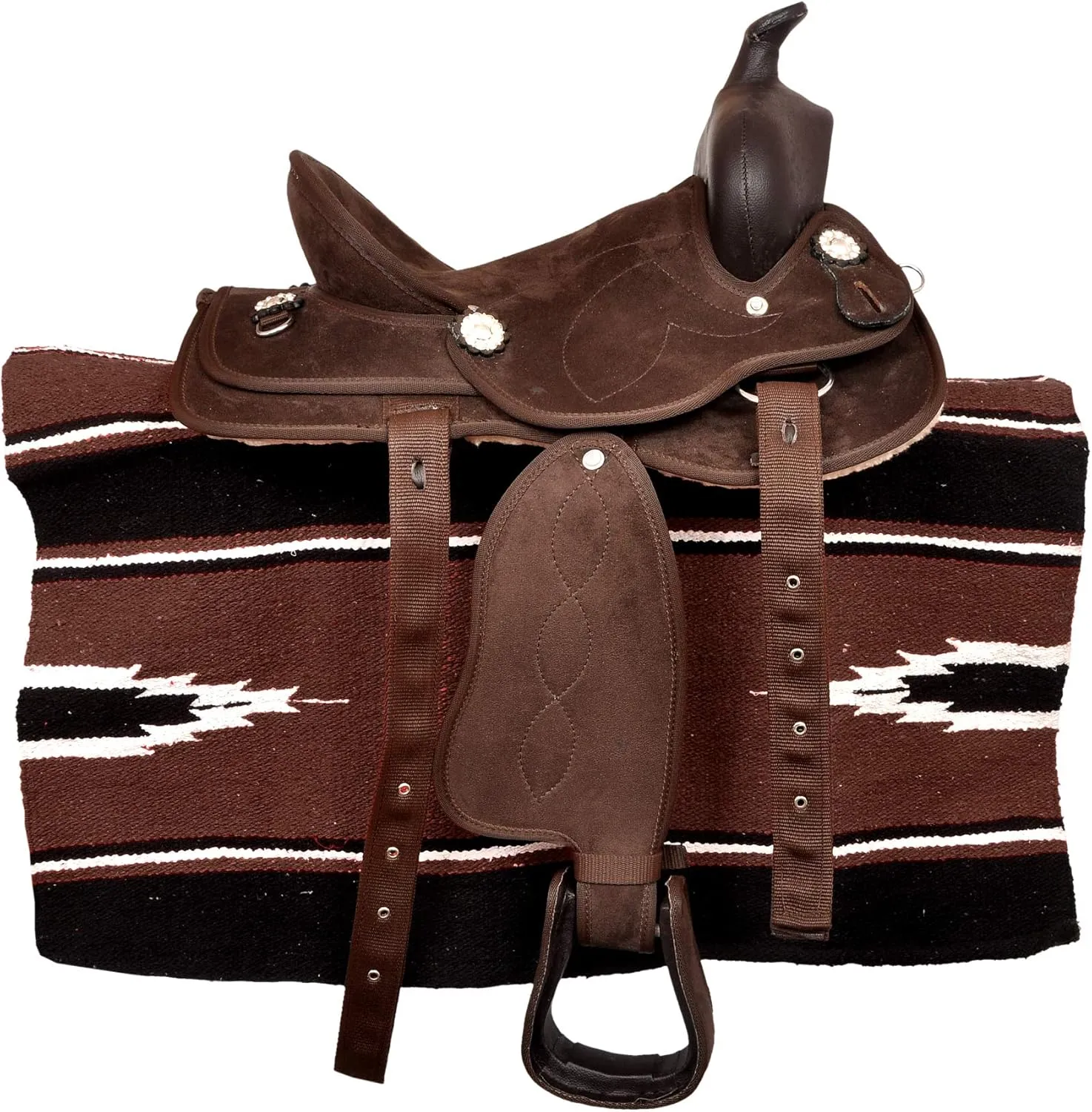 Western Synthetic Horse Saddle Lightweight Barrel Racing Saddle Trail Equestrian Horse Saddle Size 14 to 18 Inches Seat Model No. 14