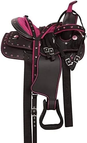 Western Synthetic Horse Saddle Lightweight Barrel Racing Saddle Trail Equestrian Horse Saddle Size 14 to 18 Inches Seat Model No. 19