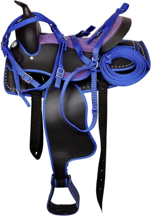 Western Synthetic Horse Saddle Lightweight Barrel Racing Saddle Trail Equestrian Horse Saddle Size 14 to 18 Inches Seat Model No. 25