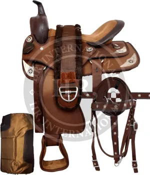 Western Synthetic Horse Saddle Lightweight Barrel Racing Saddle Trail Equestrian Horse Saddle Size 14 to 18 Inches Seat Model No. 28