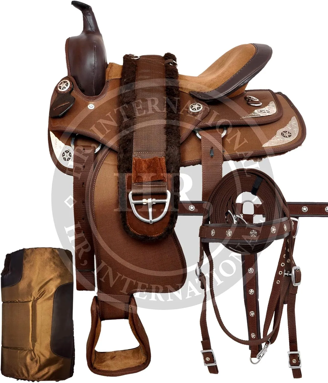 Western Synthetic Horse Saddle Lightweight Barrel Racing Saddle Trail Equestrian Horse Saddle Size 14 to 18 Inches Seat Model No. 34